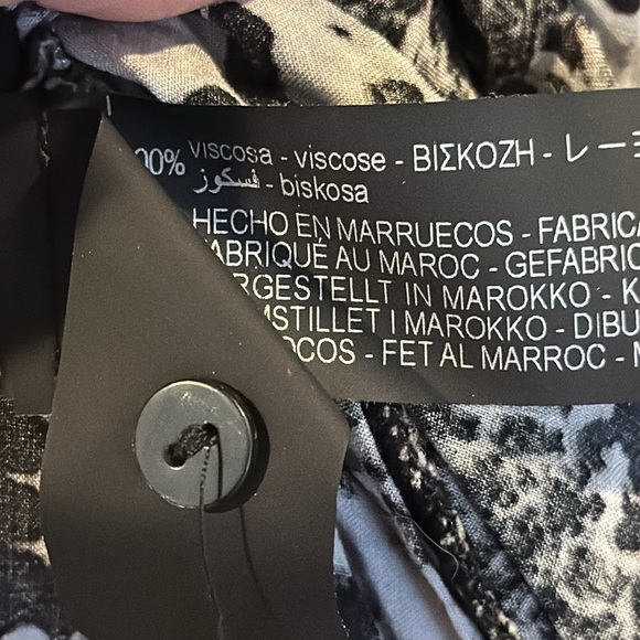 Zara, black white reptile, snake print, baby doll, mini dress, medium - Picture 9 of 10